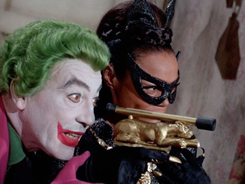 Funny Feline Felonies - Catwoman and Joker shoot at Gordon's window