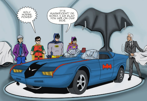 The new Batmobile is unveiled in "Batman Meets Godzilla" issue 2
